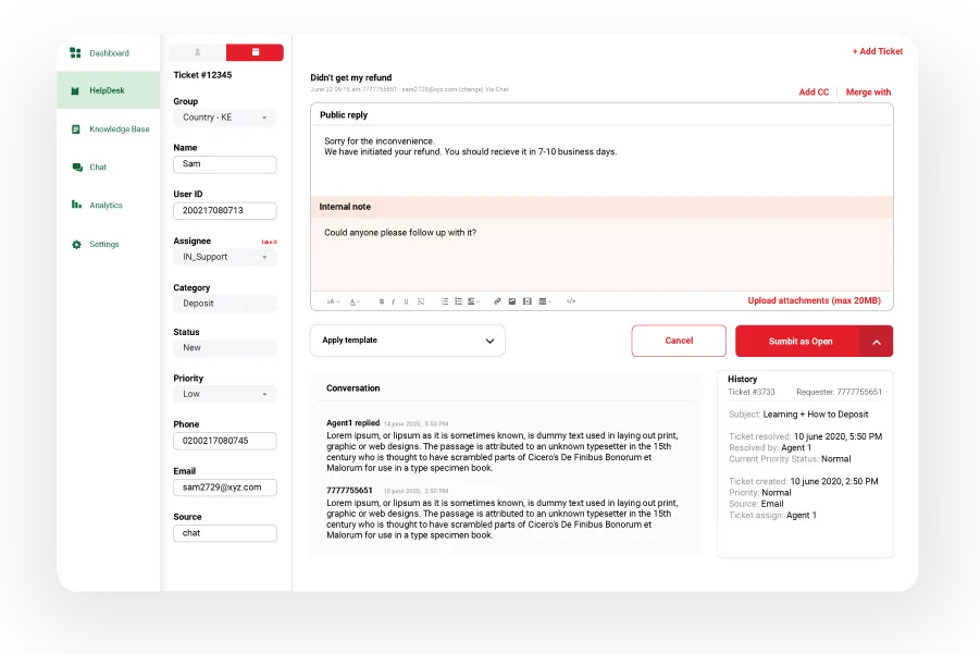 Internal Notes with Context